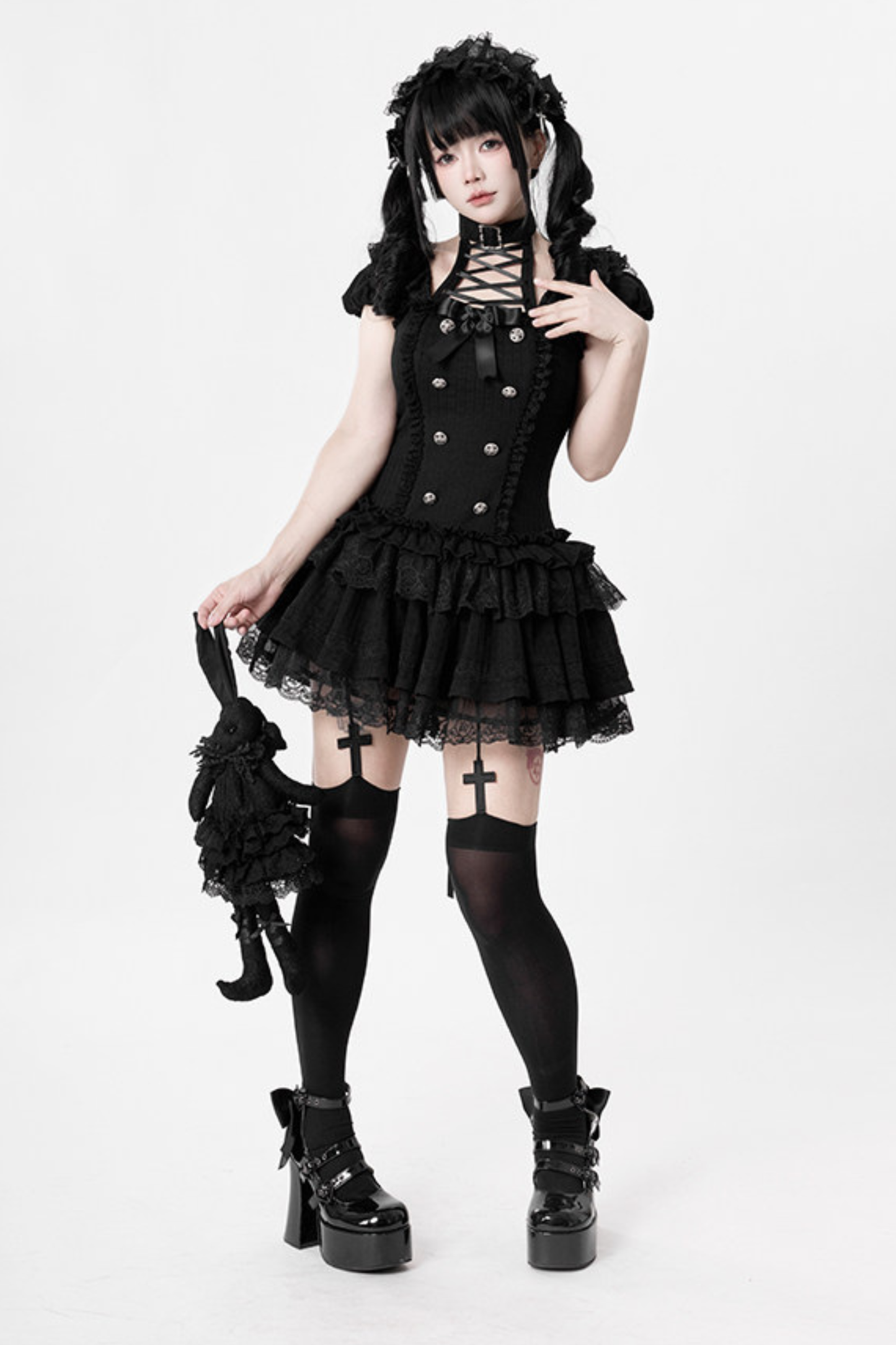 Gothic Doll Dress + Pants + Hairband