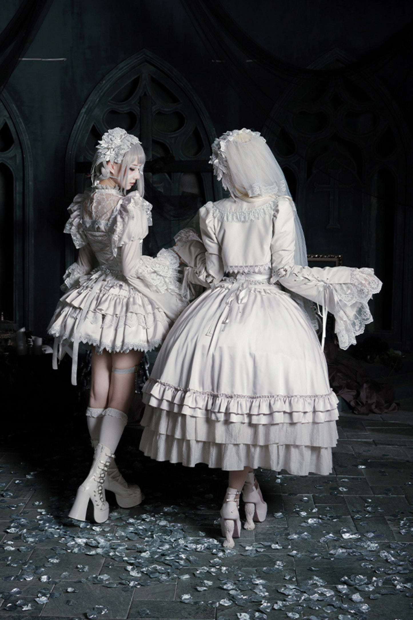 Gothic Lolita Skirt + Corset + Veil + Necklace + Waist Chain