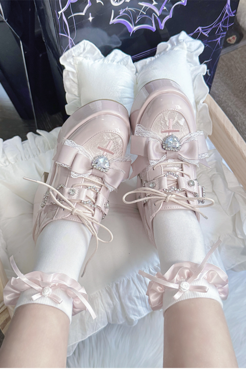 Dark Sweet Love Ribbon Shoes