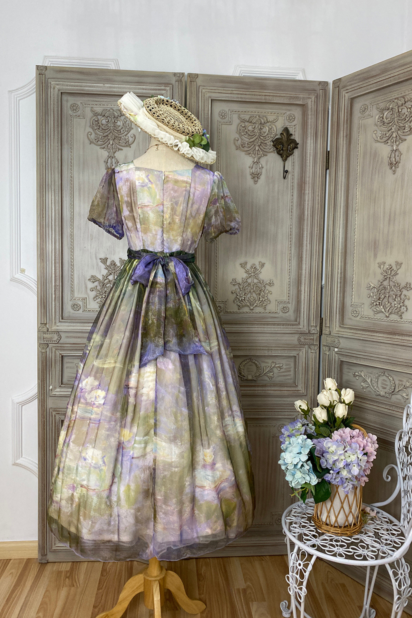 Marble Art High Waist Mark Lolita Dress