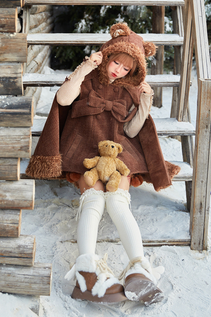 Animal Tweed Coat + Boa Shorts