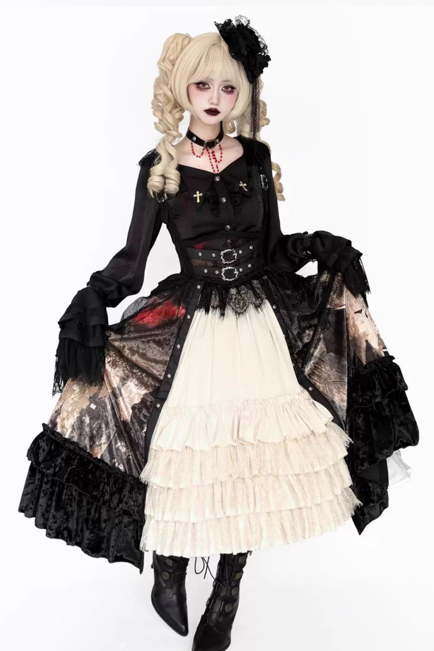 Gothic Lolita Dark Jumper Skirt + Shirt