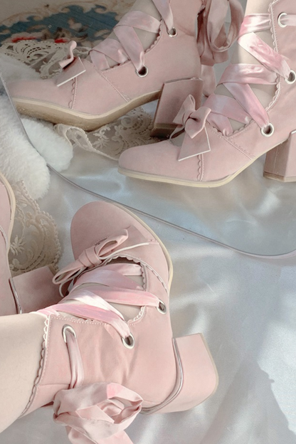 Ribbon Lace-up Lolita Shoes