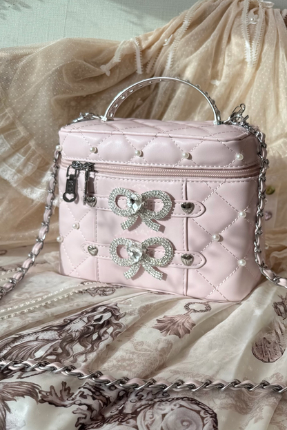 Pearl Rhinestone Lace Box Bag
