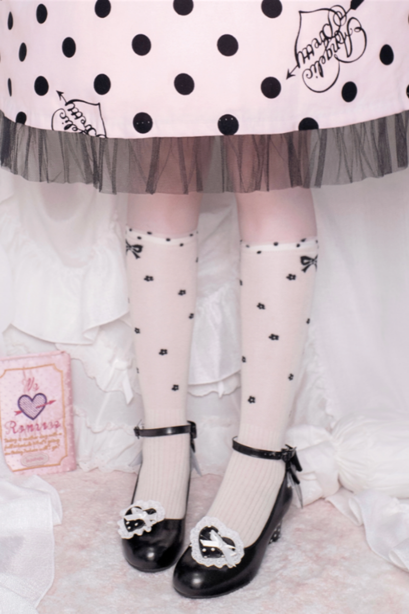 Retro Polka Dot Heart Lolita Sweet Shoes
