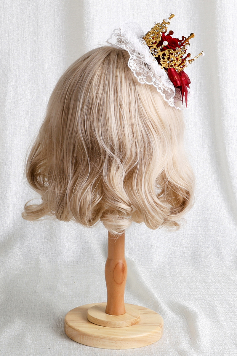 Rose Lace Lolita Bonnet + Hat + Hairband + Clip Hat + Crown