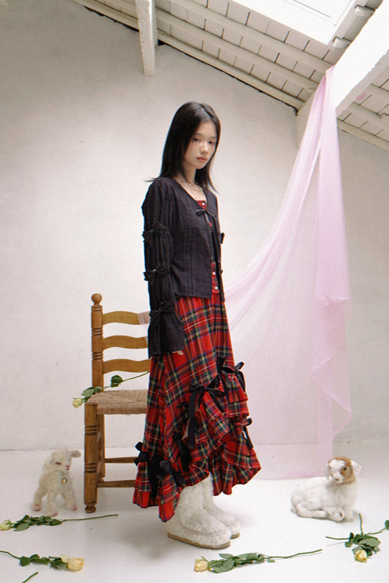 Polka Dot Plaid Blouse