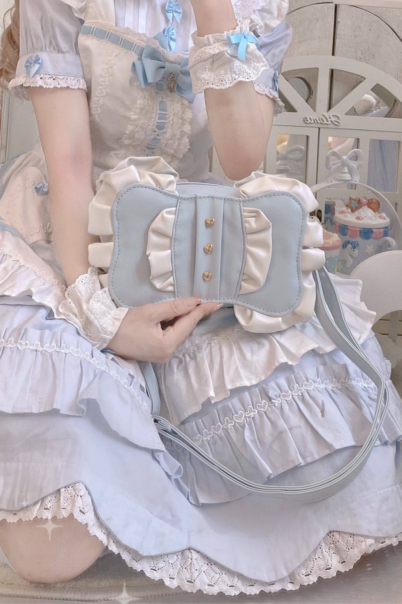 Cream Ribbon Mini Crossbody Bag