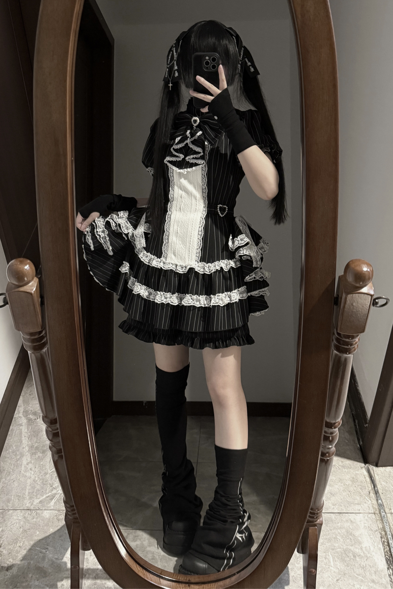 Puff Sleeve Gothic Style Top + Pants