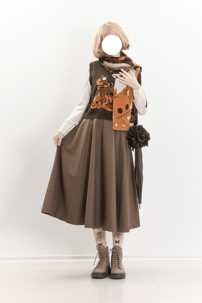 Umbrella Style Trailing Vest + Long Skirt + Short Skirt