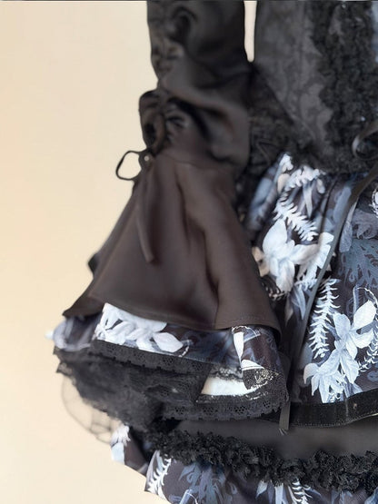 [pre-order Deadline: May 13] Bone Iris Gothic Black Ruffle Shirt + Corset Skirt + Accessories