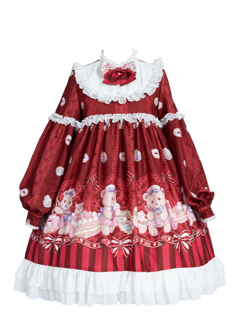 Nurse Bear Gemini Long Lolita Dress