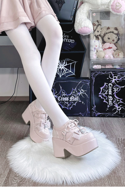 Dark Sweet Love Ribbon Shoes