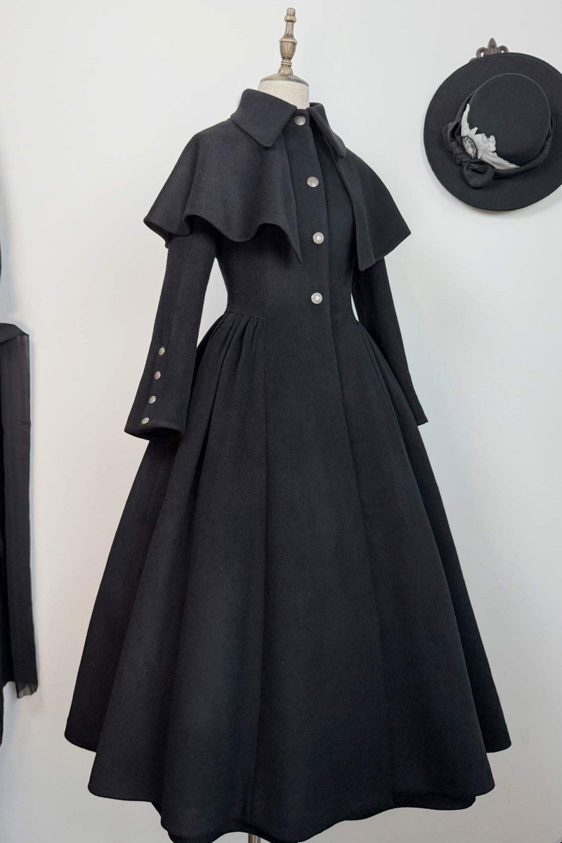 British Detective Lolita Coat + Cape + Skirt + Shirt + Bag + Brooch + Hat + Beret + Necklace