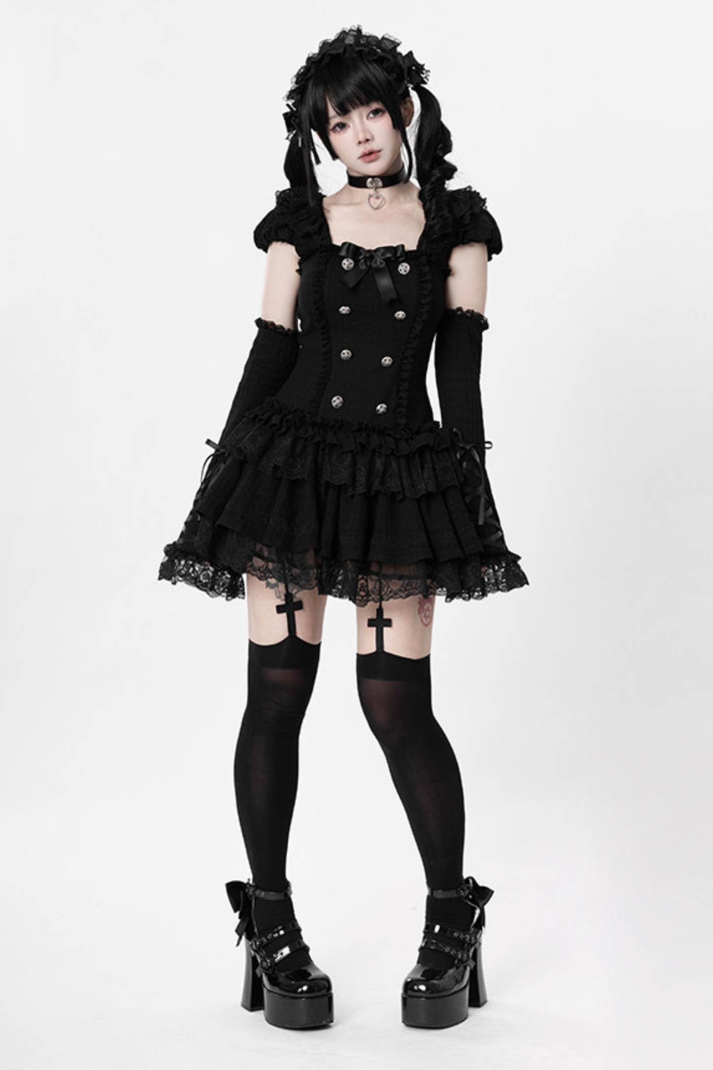 Gothic Doll Dress + Pants + Hairband