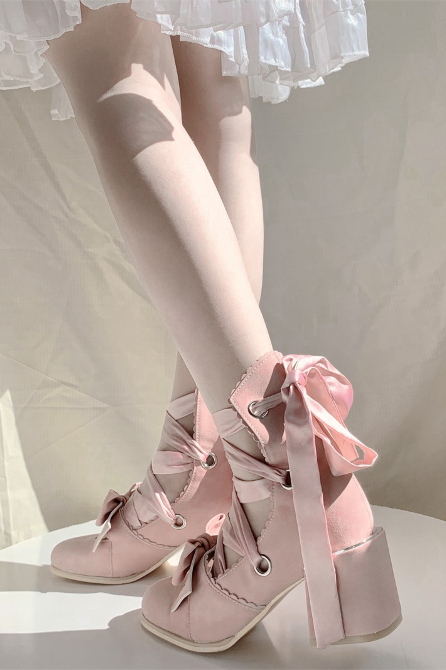 Ribbon Lace-up Lolita Shoes