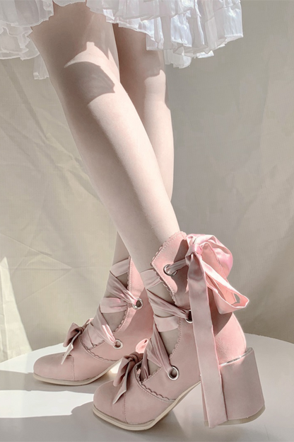 Ribbon Lace-up Lolita Shoes