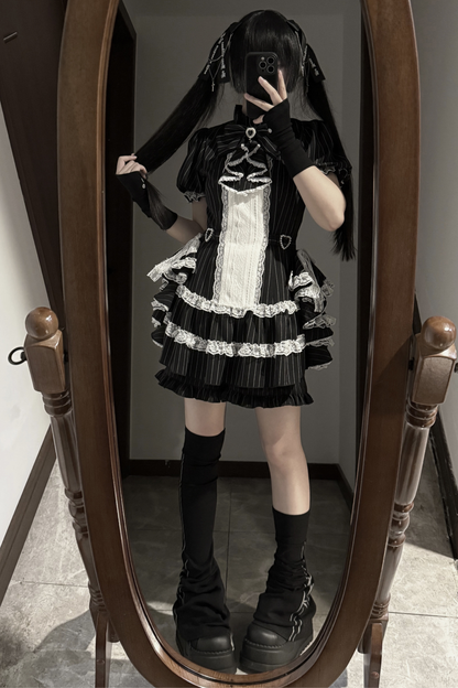 Puff Sleeve Gothic Style Top + Pants