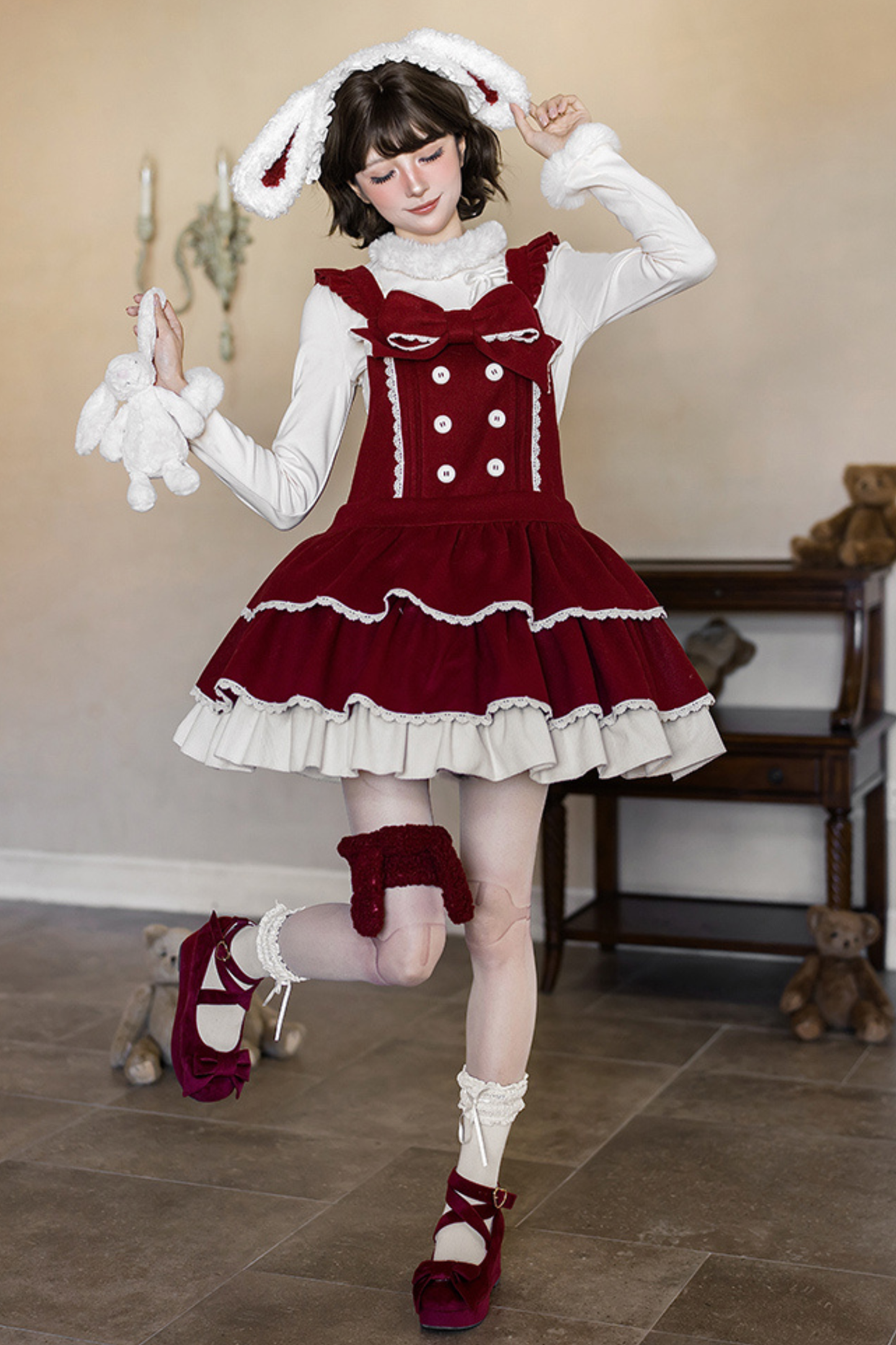 Doll Lolita Dress + Top + Animal Leg Loops + Animal Headband