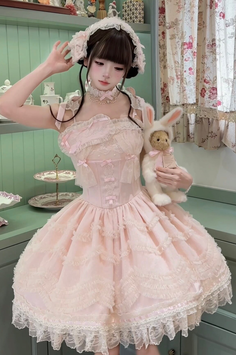 Sweet Jenny Lolita Jumper Skirt + Necklace + Hat + Headband