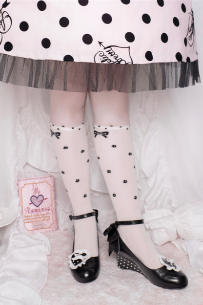 Retro Polka Dot Heart Lolita Sweet Shoes