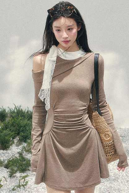 French Lace Off Shoulder Dress
