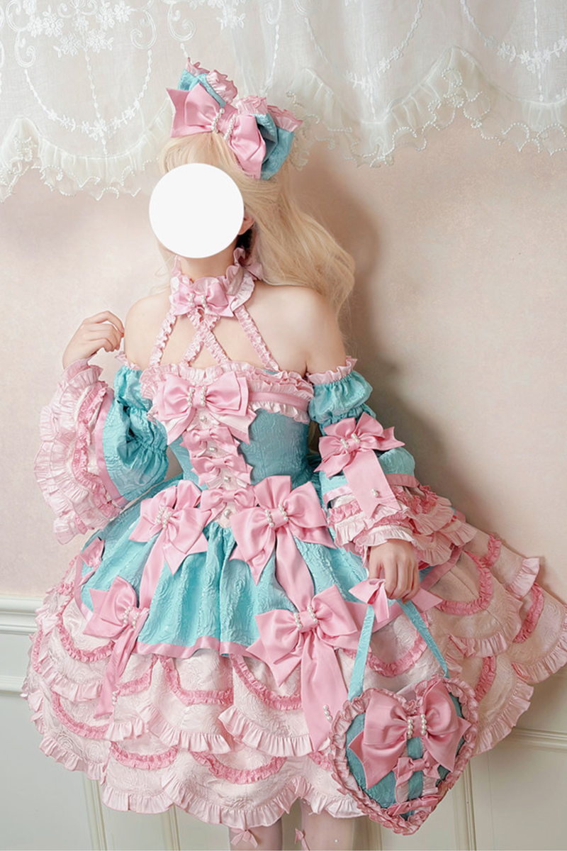 [pre-order Deadline: April 3] Sweet Ruffled Lolita Princess Ribbon Dress