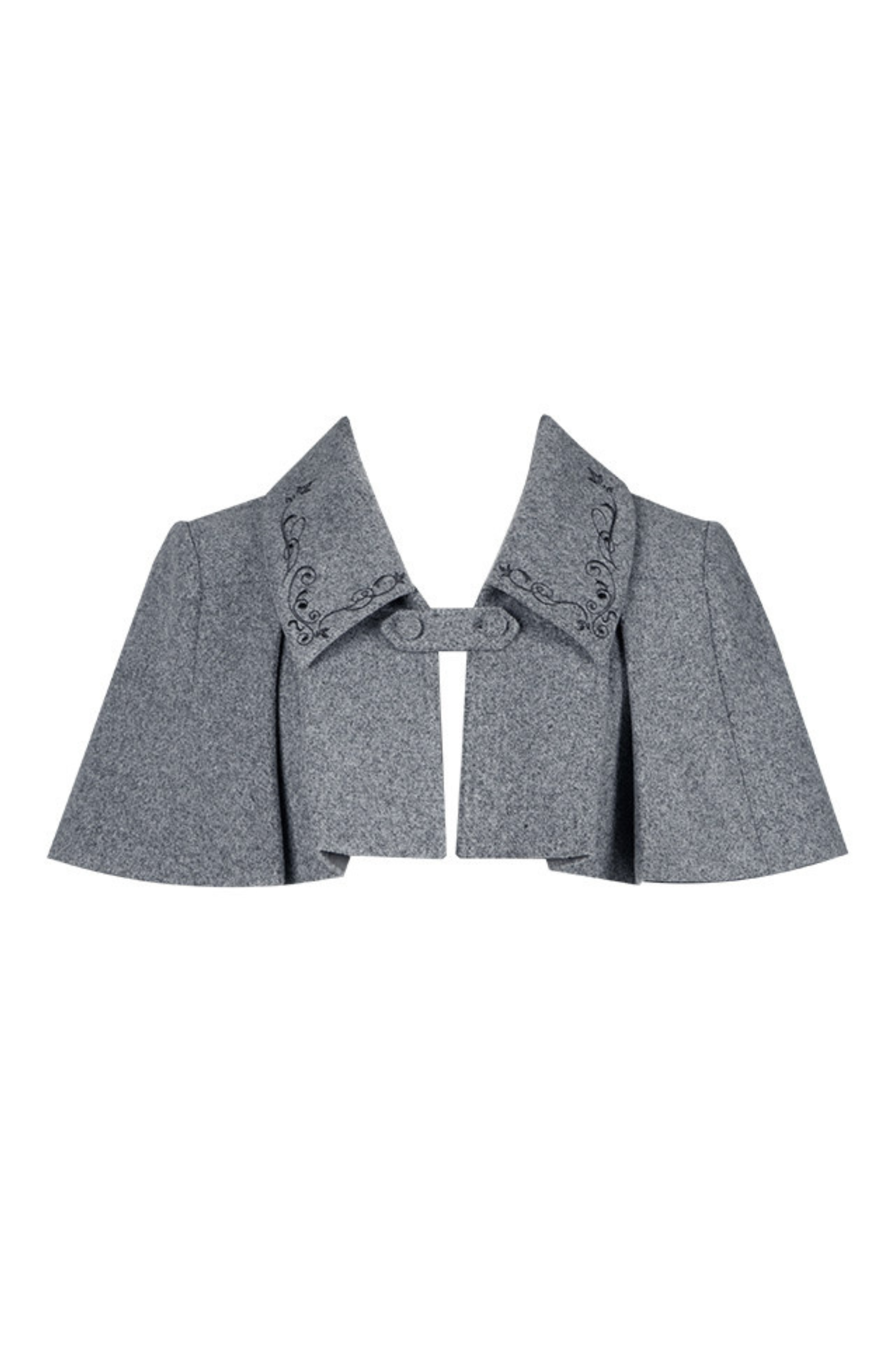 Ruffled Cape Coat + Dress + Hair Accessories + Brooch