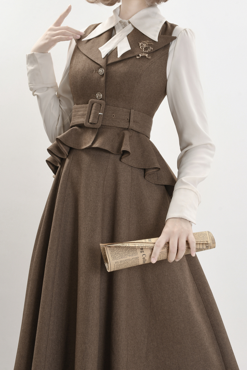 Umbrella Style Trailing Vest + Long Skirt + Short Skirt