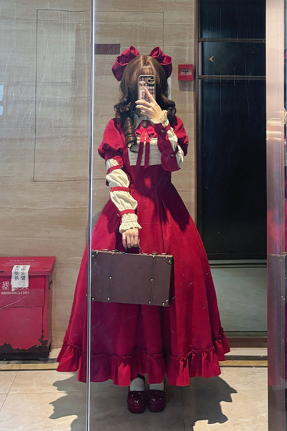 Lace Ruffle Lolita Dress + Bow