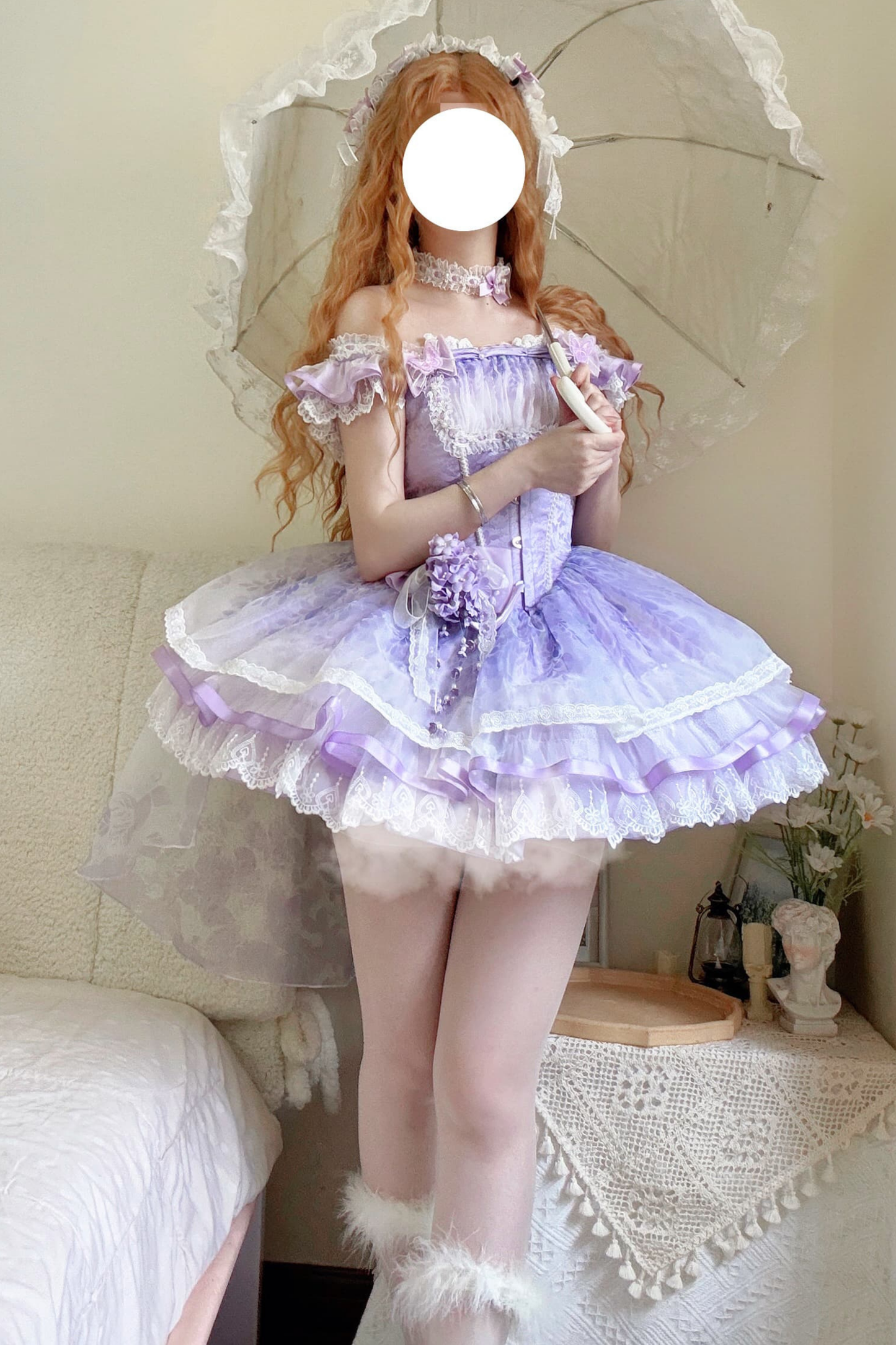 [pre-order] Ballet Style Dress + Hat + Headband + Ribbon Tail