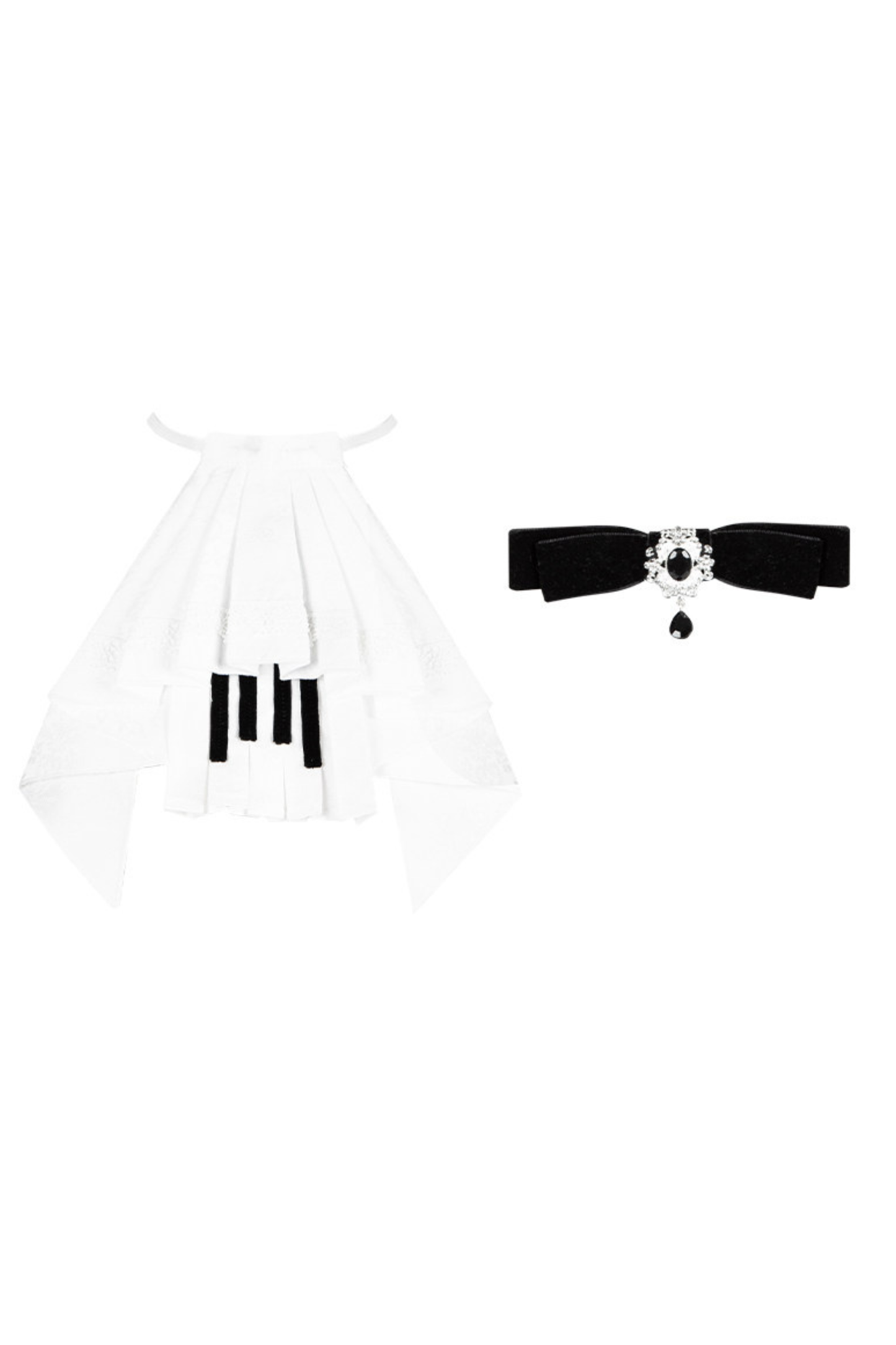 Sweet Lolita Flare Jumper Skirt + Tops + Hat + Ribbon + Collar