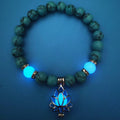 Luminous Lotus Energy Bracelet - Glow-in-the-dark Natural Stone Healing