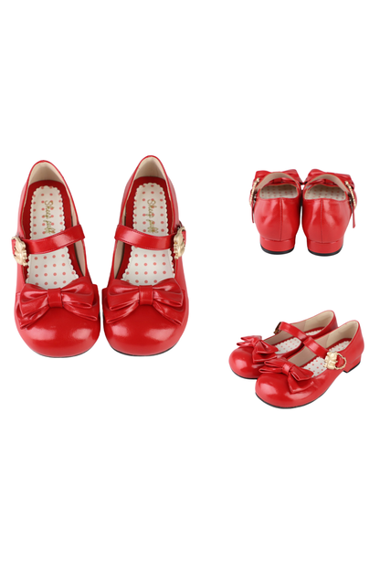 Glossy Color Ribbon Shoes