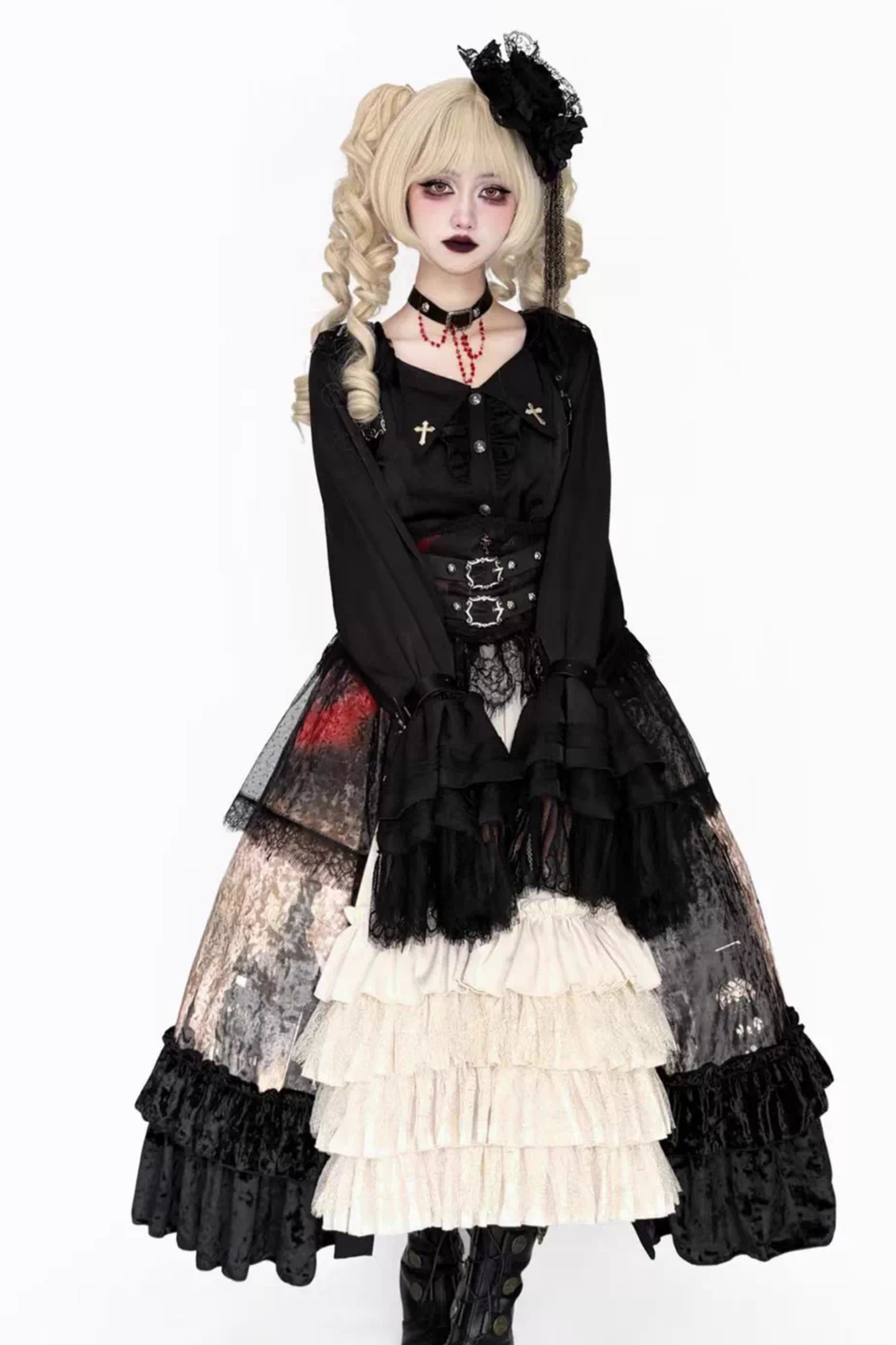 Gothic Lolita Dark Jumper Skirt + Shirt