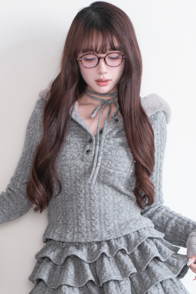 Cable Knit Top + Tiered Skirt