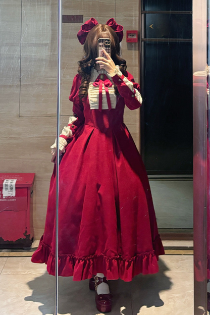 Lace Ruffle Lolita Dress + Bow