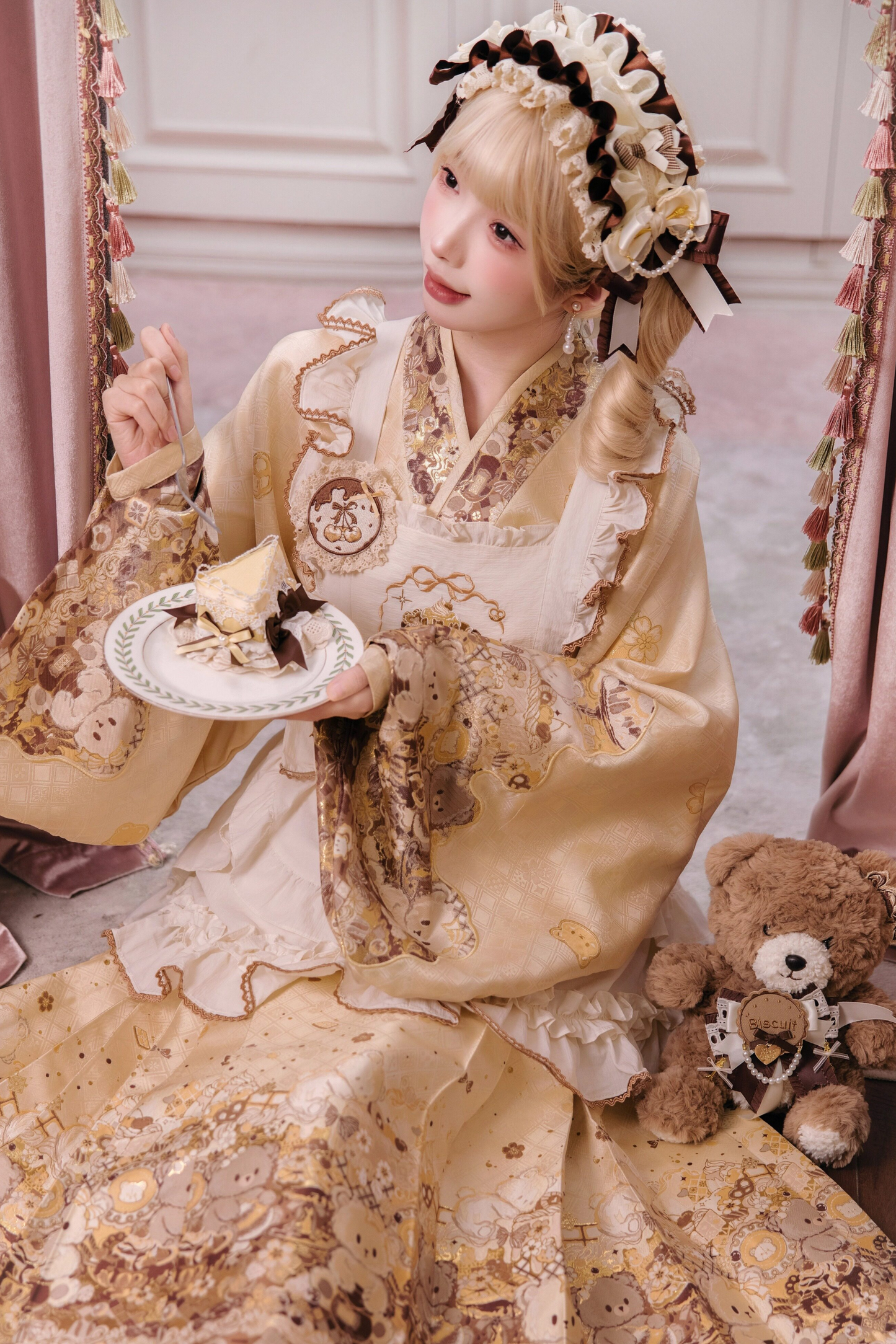Little Bear Dessert House Dress + Skirt + Apron + Brooch + Overskirt