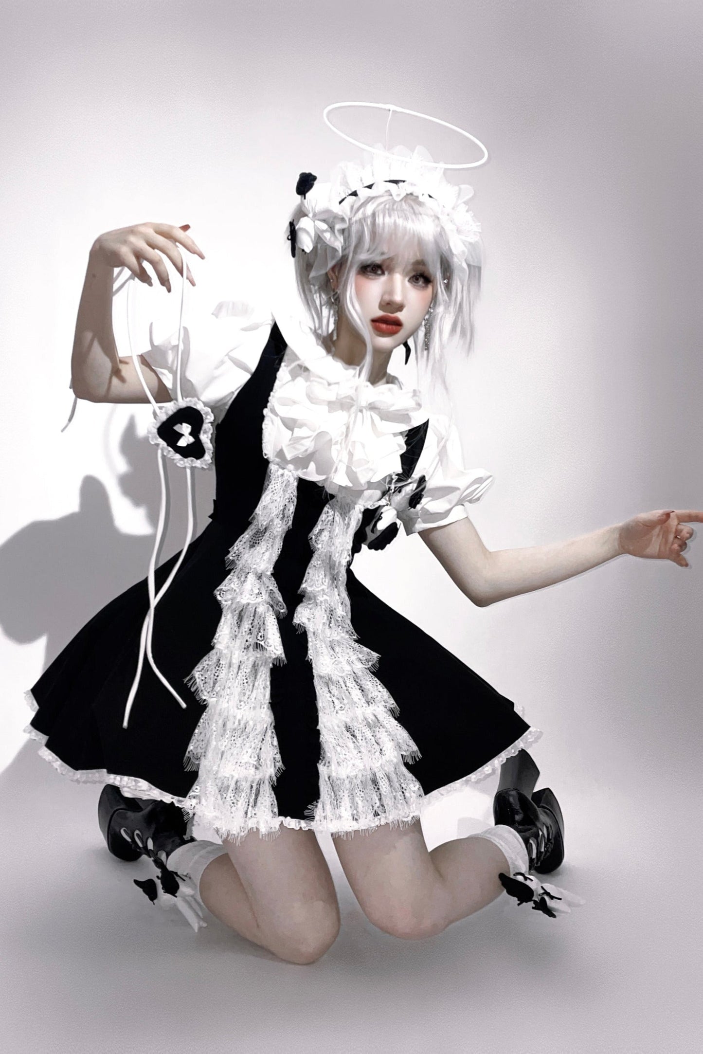 Little Angel Dark Gothic Lace Dress