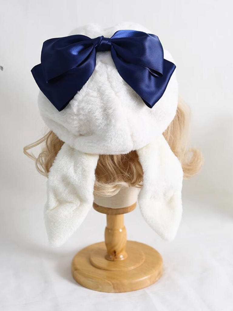 Big Ribbon Bunny Ear Beret