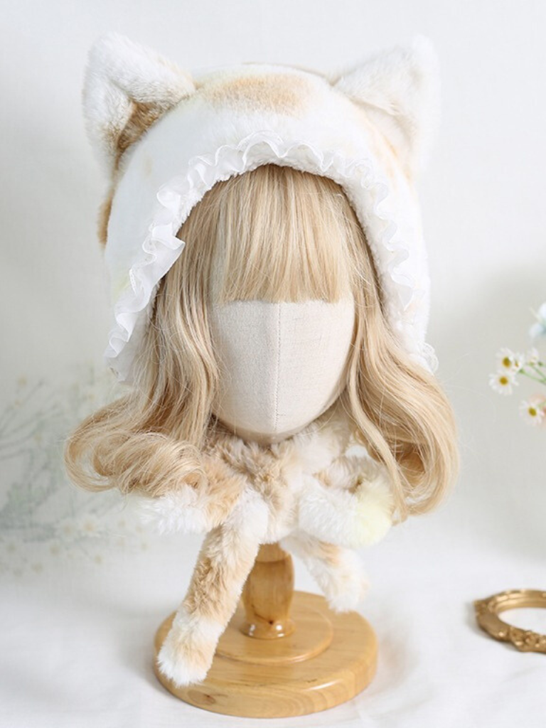 Fur Lace Ribbon Hat