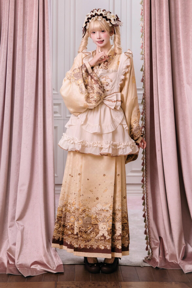 Little Bear Dessert House Dress + Skirt + Apron + Brooch + Overskirt