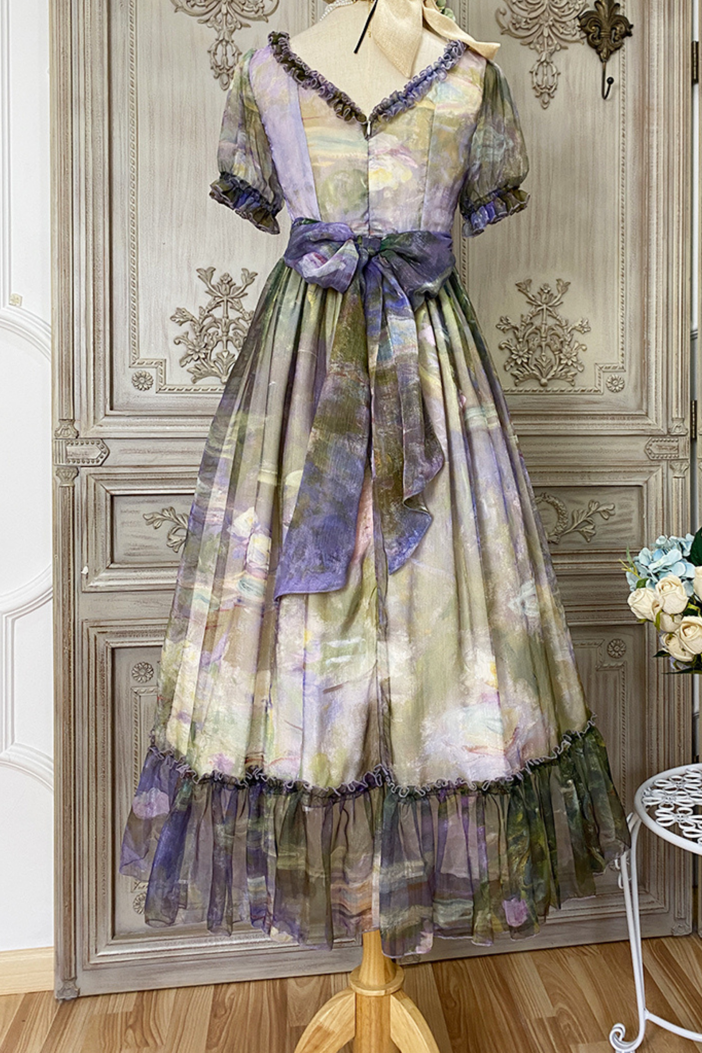 Marble Art High Waist Mark Lolita Dress