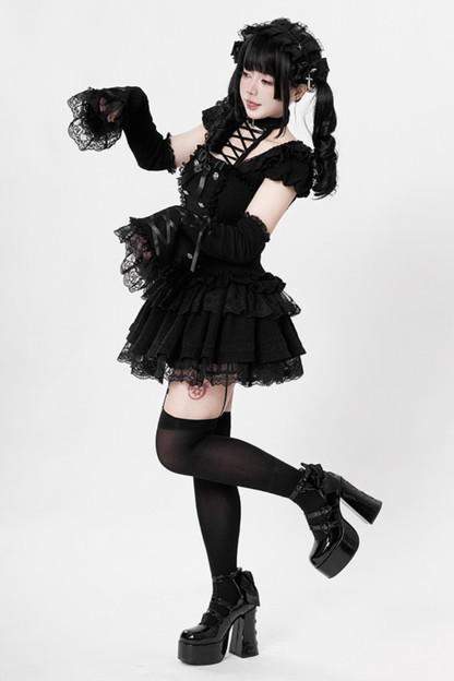 Gothic Doll Dress + Pants + Hairband