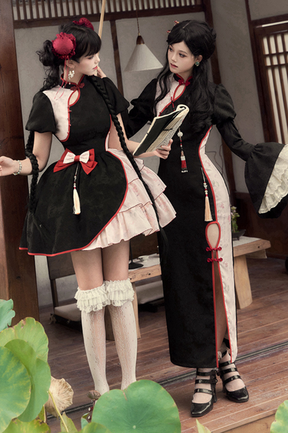 Retro Chinese-style Dress + Sleeves + Shawl + Accessories + Hairpin
