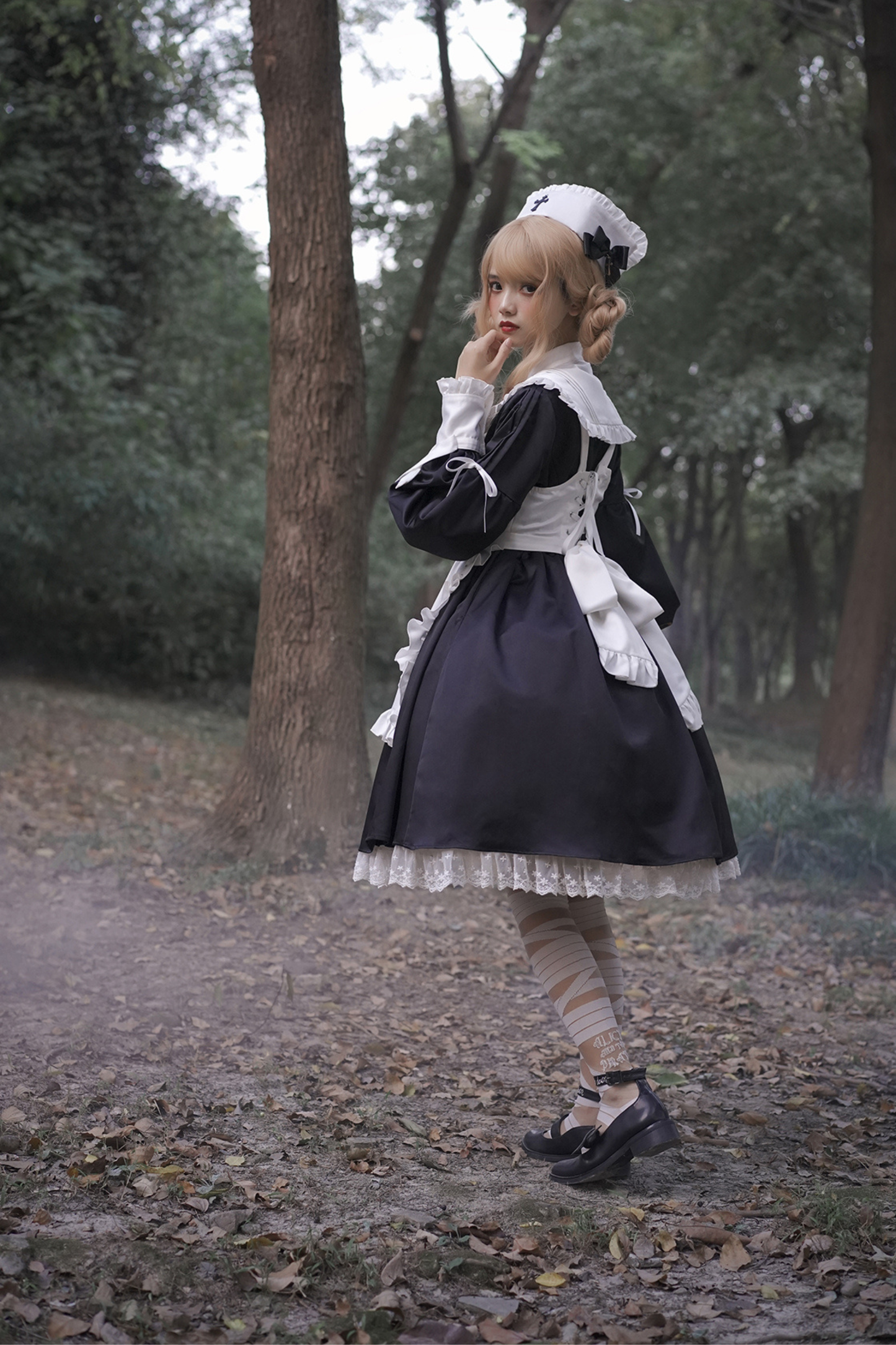 Lantern Angel Maid Lolita Dress + Apron + Detachable Collar