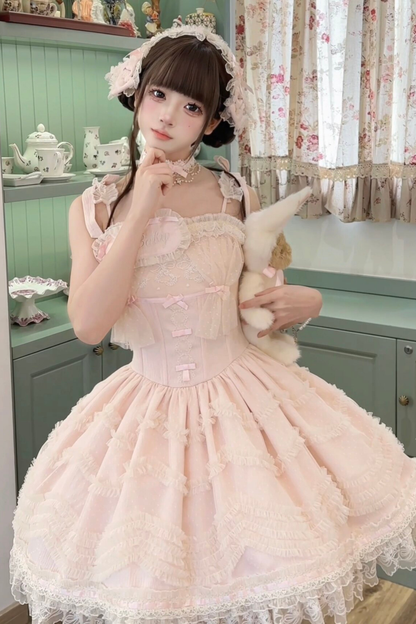 Sweet Jenny Lolita Jumper Skirt + Necklace + Hat + Headband