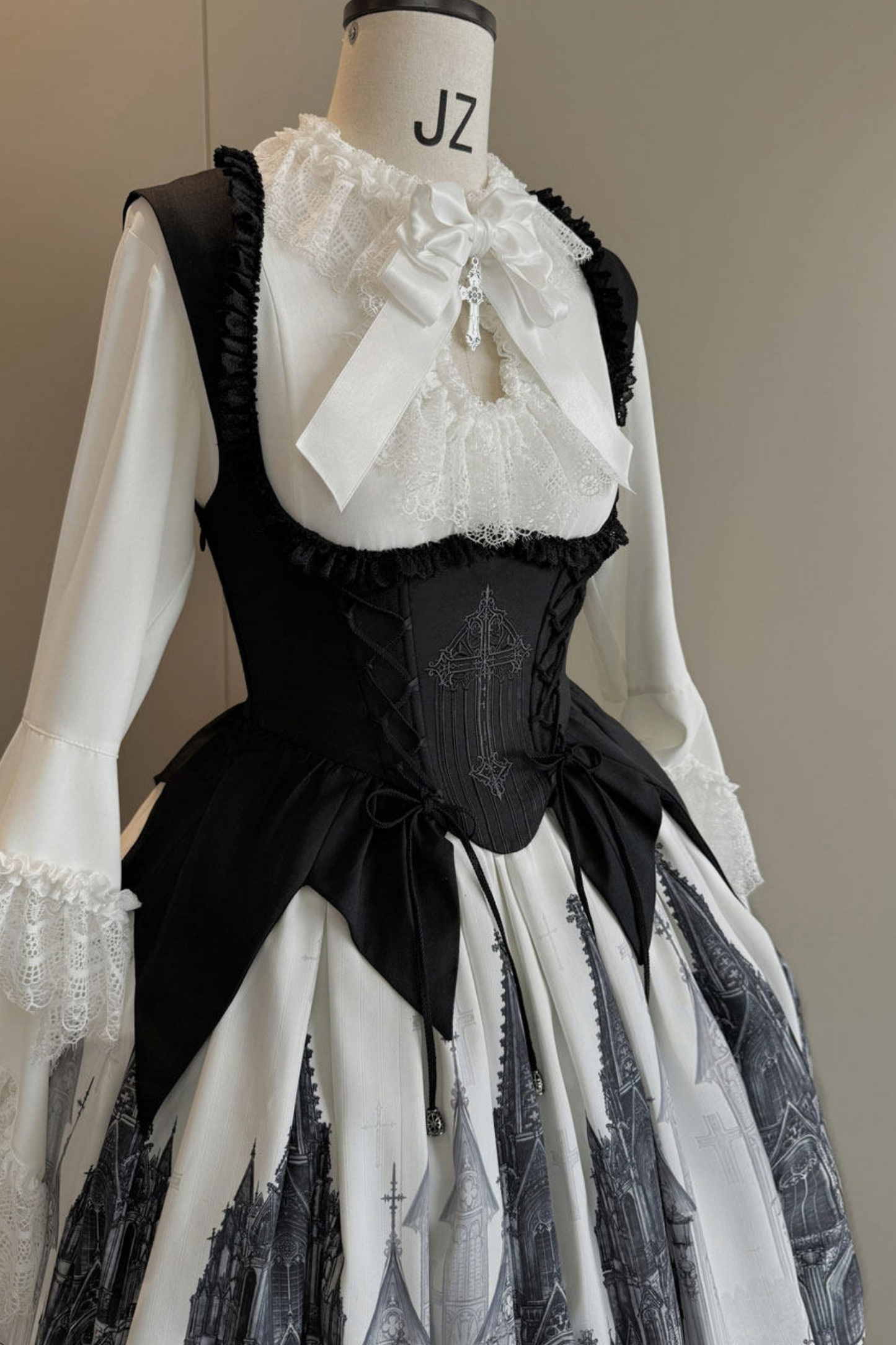 Gothic Lolita Jumper Skirt + Dark Top + Girdle
