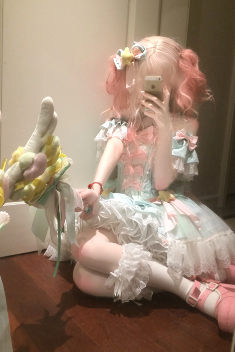 Magic Fairy Sparkling Water Lolita Top + Skirt + Hair Clip + Tail + Magic Stitching