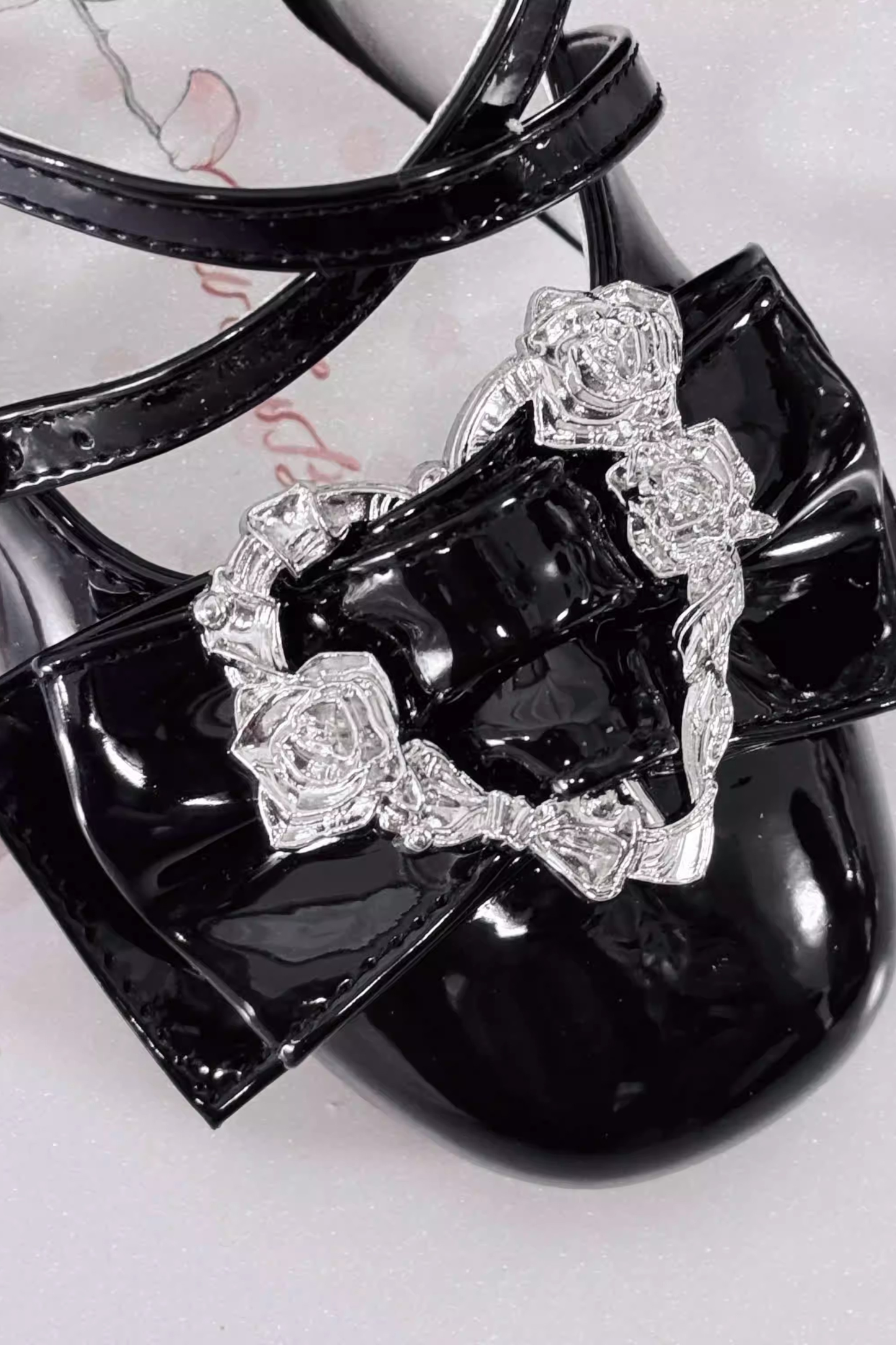 Love Buckle Crystal Heel Shoes